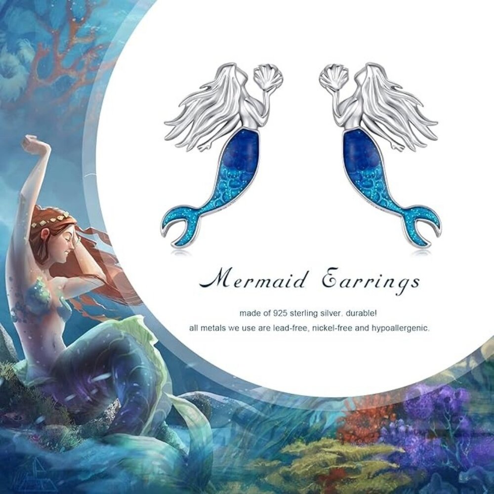 NWT - Sterling Silver Mermaid Earrings